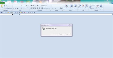 insert smart card error excel 2010|Smart Card Error / Can't sign excel documents .